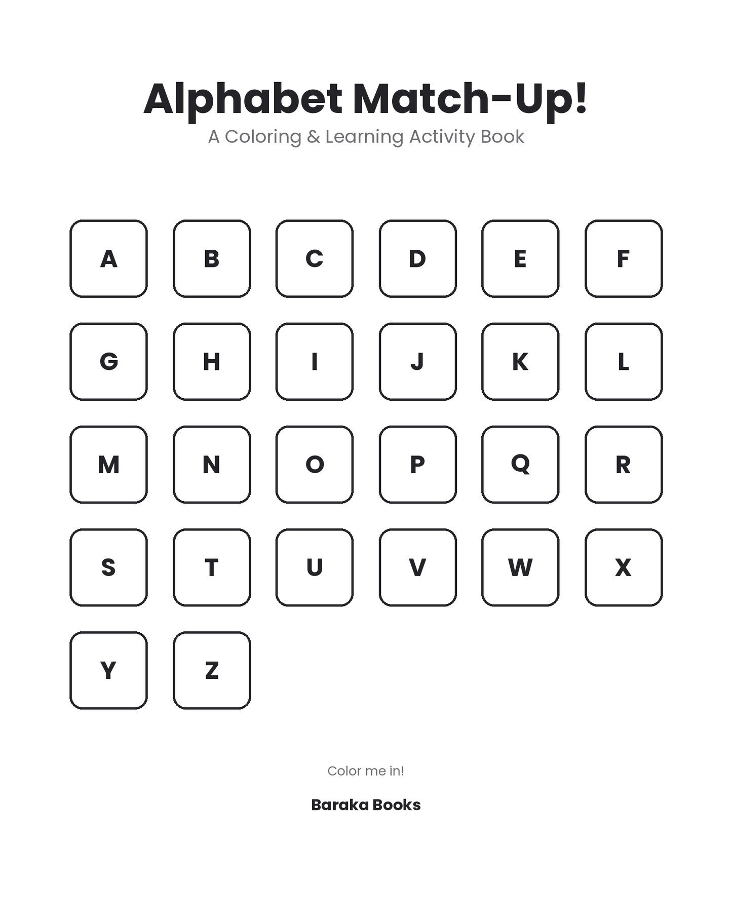 Alphabet Match-Up! A Coloring & Learning Activity Book